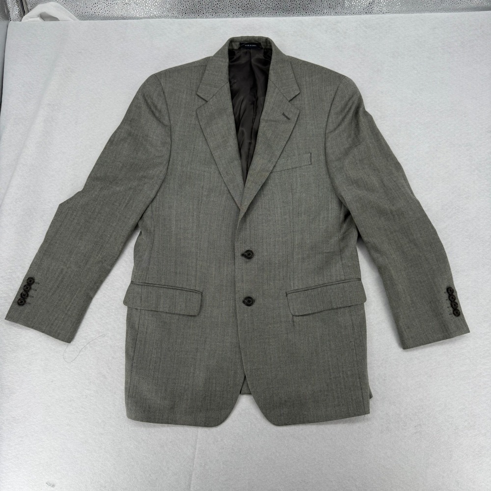 Ralph Ralph Lauren Mens 38R Blazer Grey Herringbone Silk Wool Sport Coat